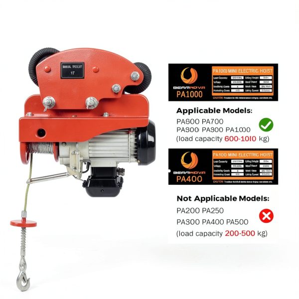 BEAMNOVA Manual Hoist Trolley 1 Ton Alloy Steel Red-6
