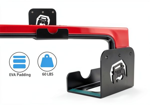 WIPHANY Wall Mount Door Hanger 4‑Hook Black Steel Bracket Hill‑04-2