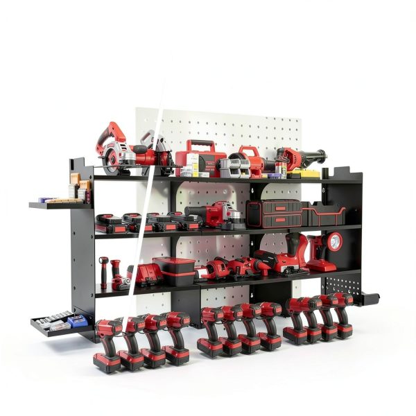 Garage Tool Rack Grarise Wall Mount 4 Shelves-3