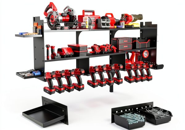 Garage Tool Rack Grarise Wall Mount 4 Shelves-0