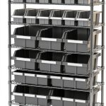 Seville Classics Gray Storage Bins Tiered Shelf with Wheels-0